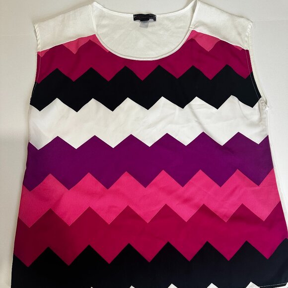Jw Style Tops - JW Style Colorful Colorblock Women's Short Sleeve Shirt Size M